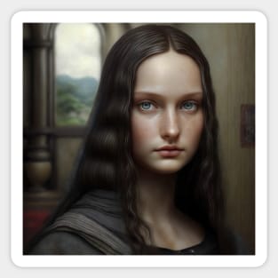 Mona Lisa Medieval Teen Portrait Sticker